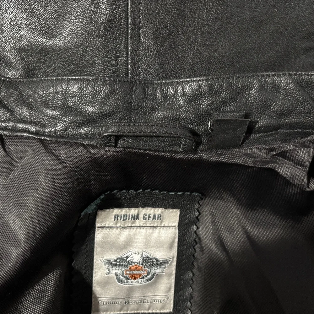 Harley-Davidson Women's Epoch Leather Jacket Black with Orange piping Size XL - Picture 7 of 16